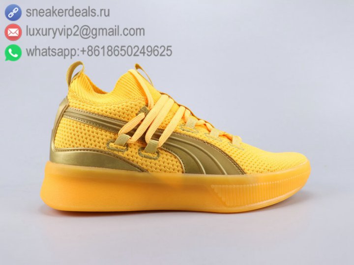 Puma Clyde Court POE Hi Men Basketball Shoes All Yellow Gold Size 40-45